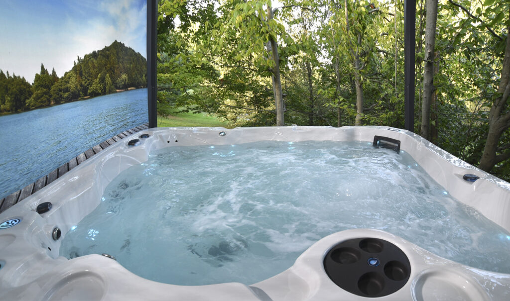 Coast Hot Tub, Covana cover, privacy screen and hot tub installation in Stowe Ohio